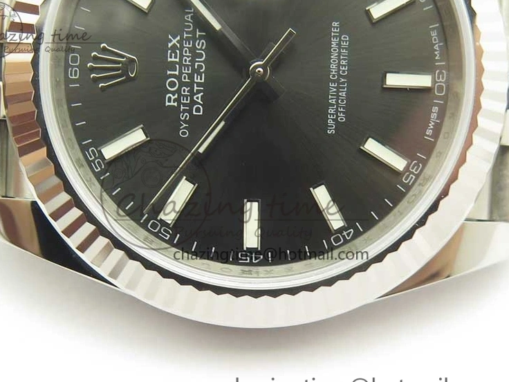 MiroTime 0219 DateJust 41 126334 SS REF 1:1 Best Edition Gray Dial Stick Markers on Jubilee Bracelet A3235 Clone V OdorResistant 3382